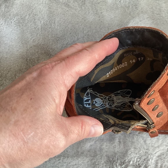 Fly London leather ankle boots 2 pair bundle one black and one rust size 36 - Picture 5 of 11